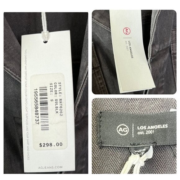 AG Adriano Goldschmied Ryleigh Utility Denim Jumpsuit Sulfur Black SM NWT $298 - Picture 9 of 13